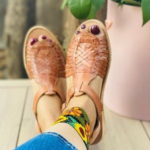 Huarache playero en piel